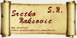 Sretko Maksović vizit kartica